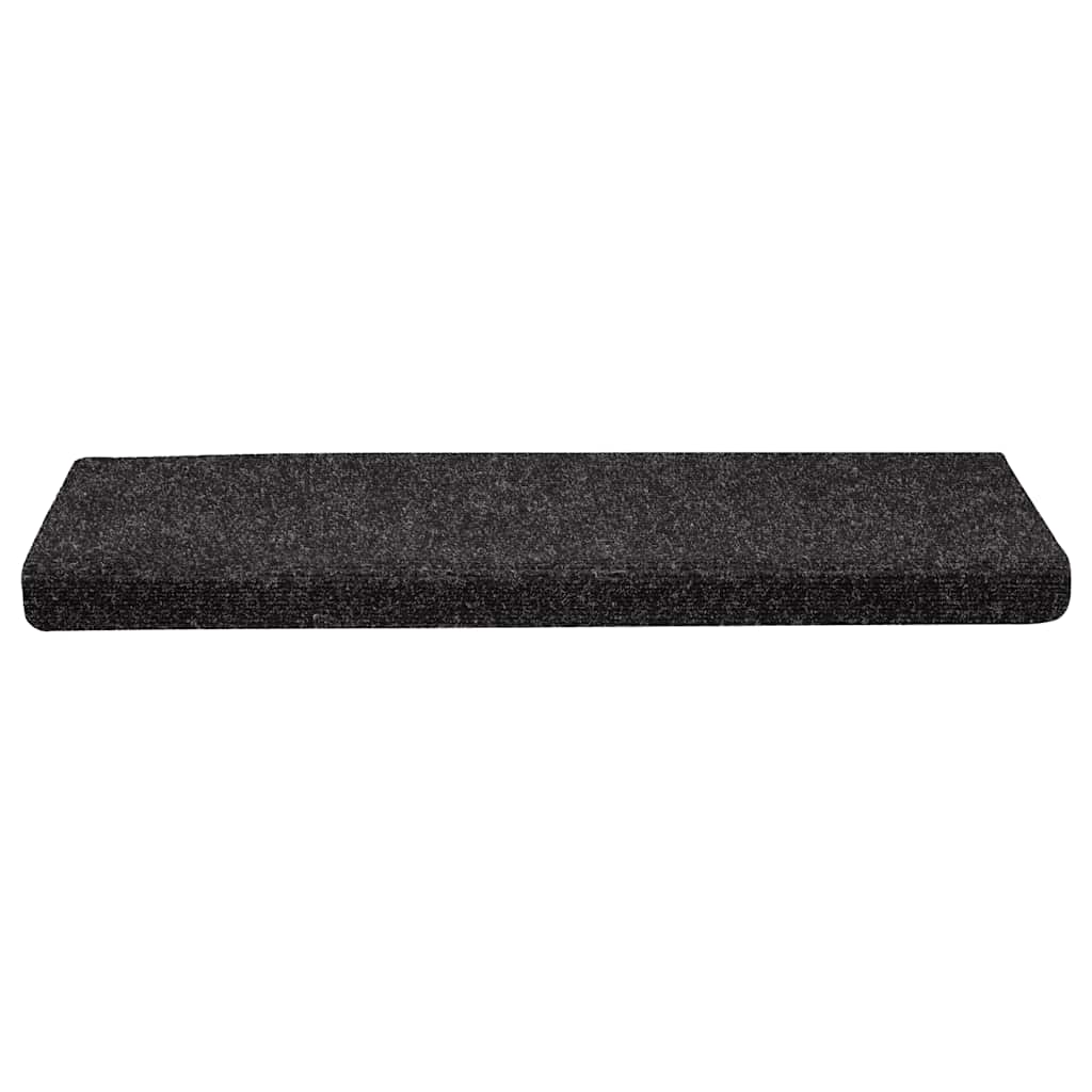 Vidaxl trapmatten zelfklevend 30 stuks 65x21x4 cm zwart rechthoekige rand
