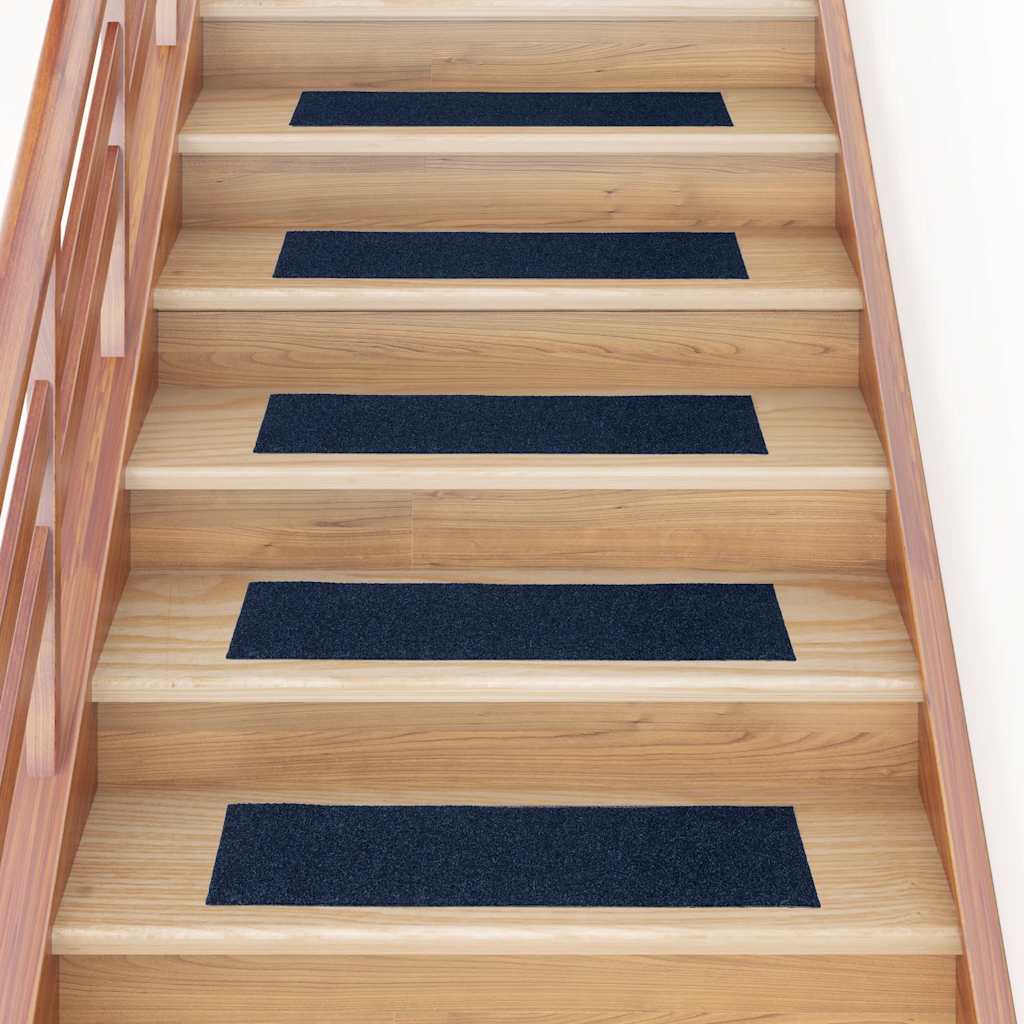 Vidaxl trapmatten zelfklevend 30 stuks 76x20 cm rechthoekig marineblauw