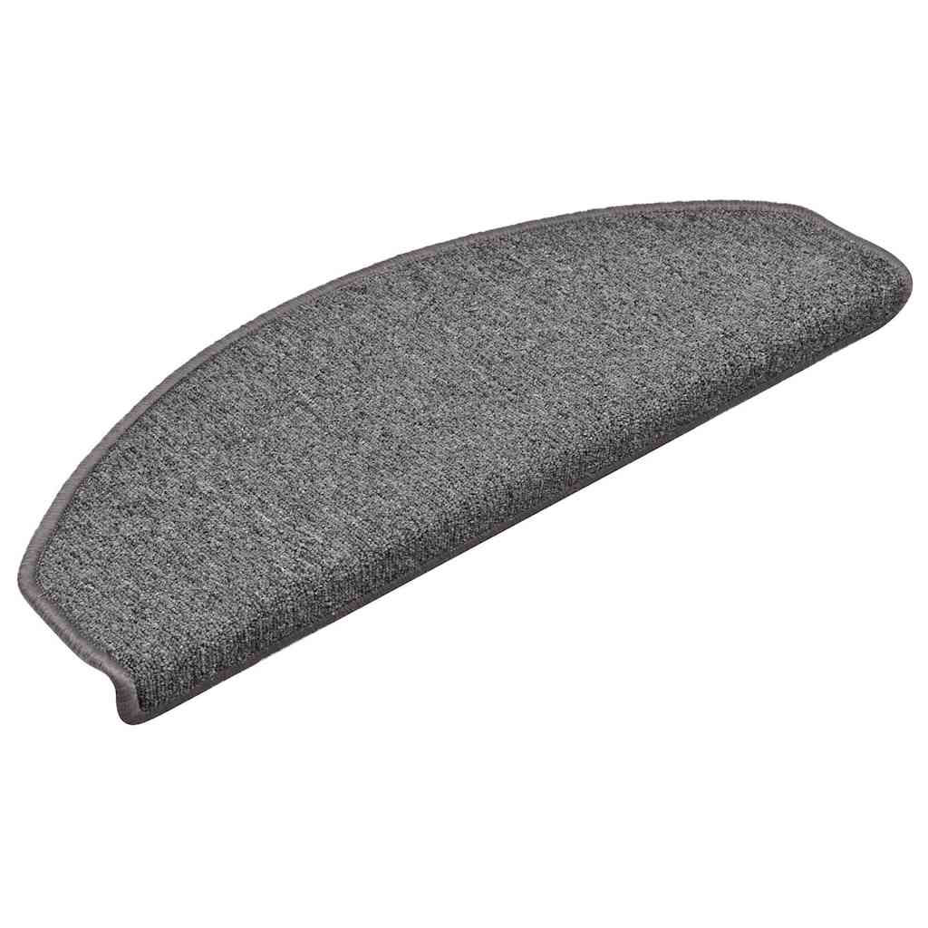 Vidaxl trapmatten 30 st 65x24x4 cm donkergrijs halfrond groot