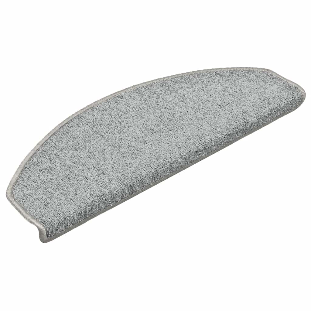 Vidaxl trapmatten 30 st 65x24x4 cm lichtgrijs halfrond groot