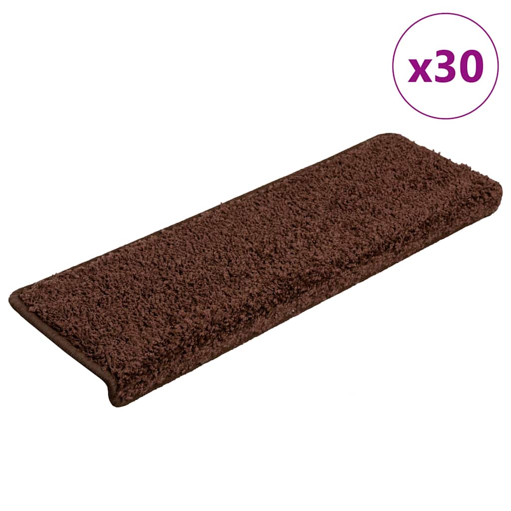 Vidaxl trapmatten 30 st 65x21x4 cm bruin rechthoekige rand