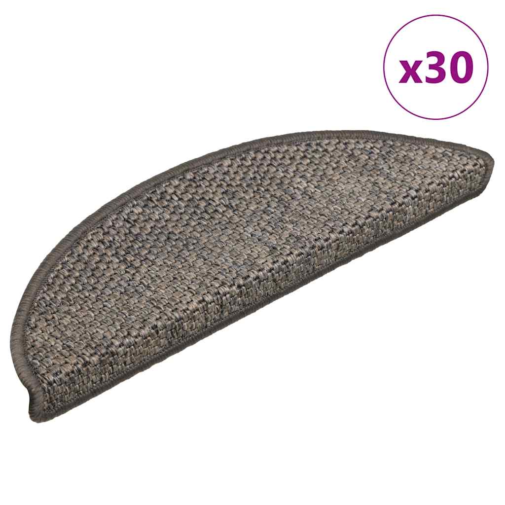 Vidaxl trapmatten zelfklevend sisal-look 30 st 56x17x3 cm grijs-beige