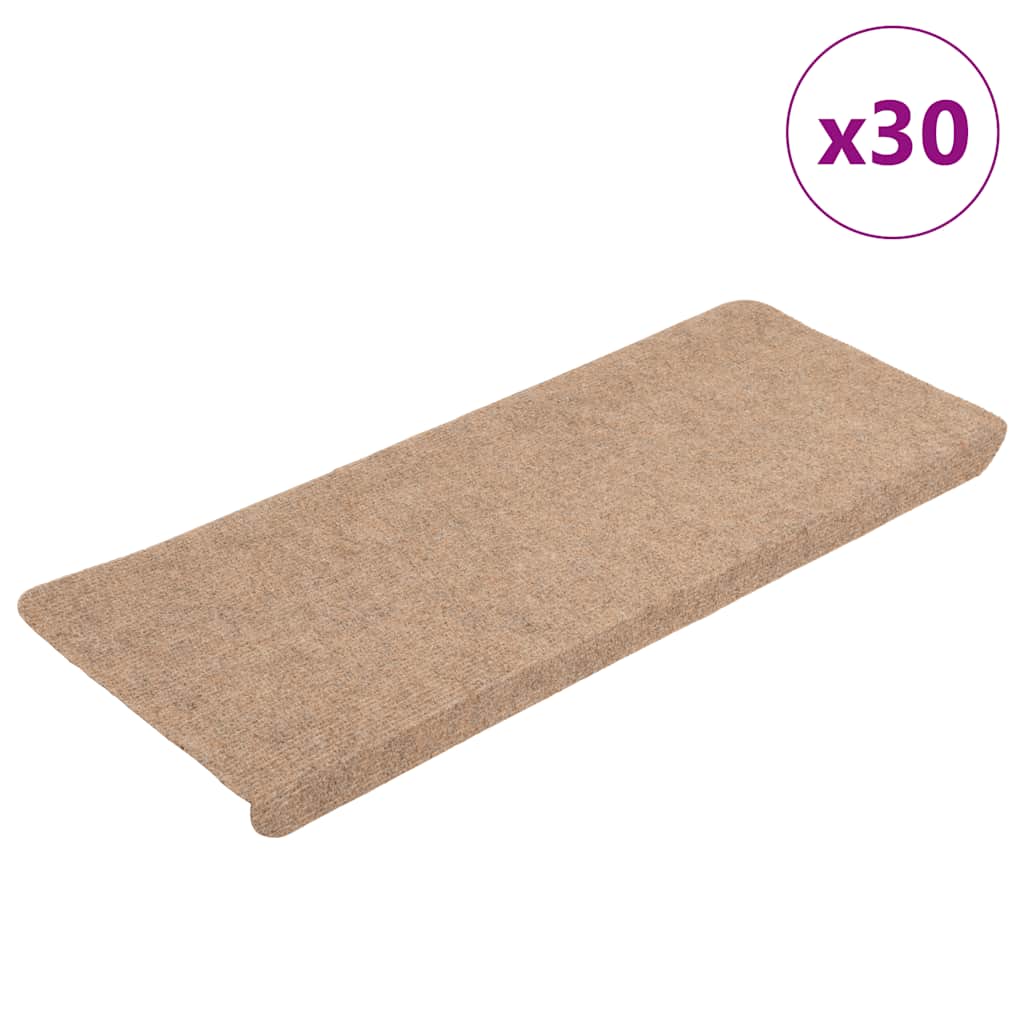 Vidaxl trapmatten zelfklevend 30 st 65x24,5x3,5 cm beige