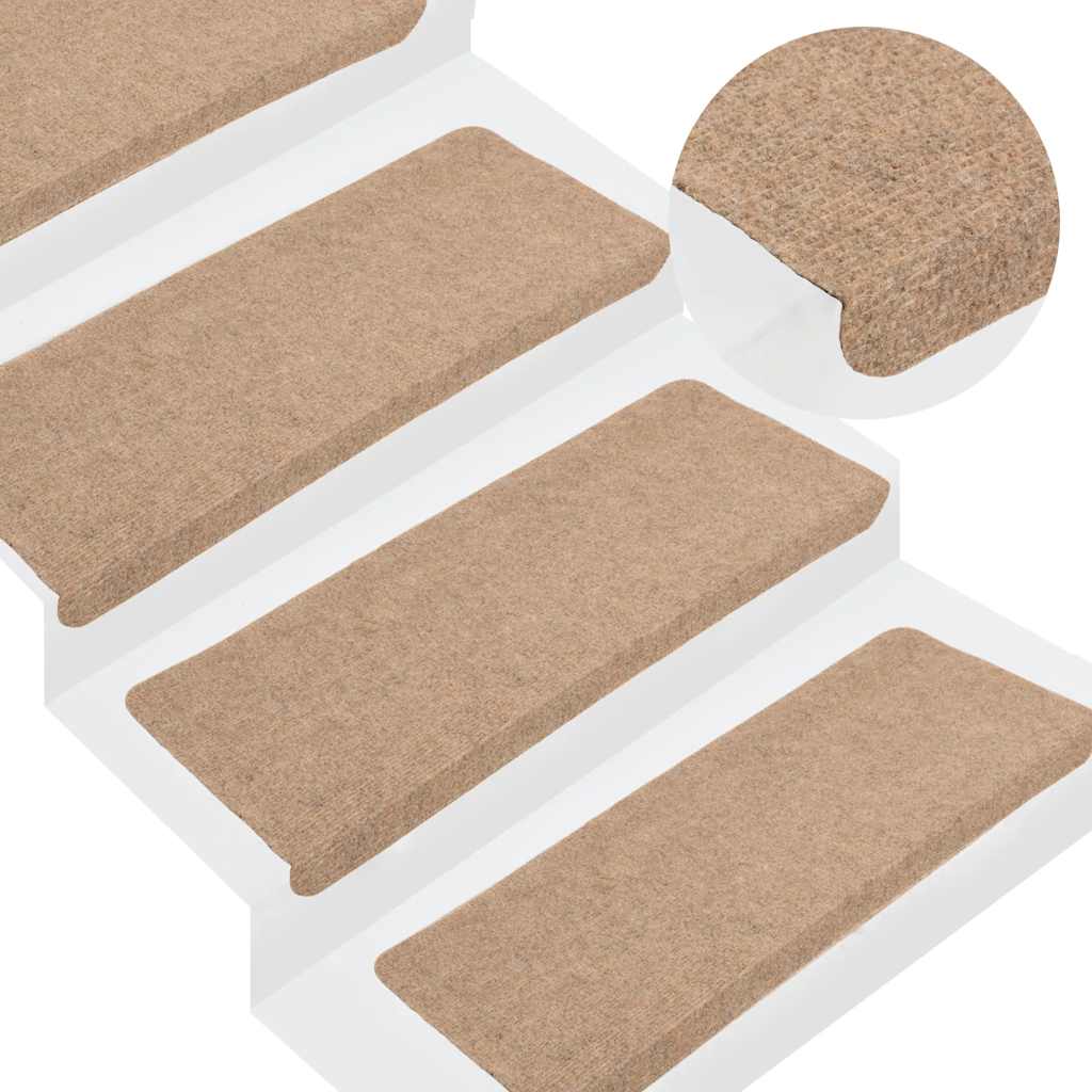 Vidaxl trapmatten zelfklevend 30 st 65x24,5x3,5 cm beige