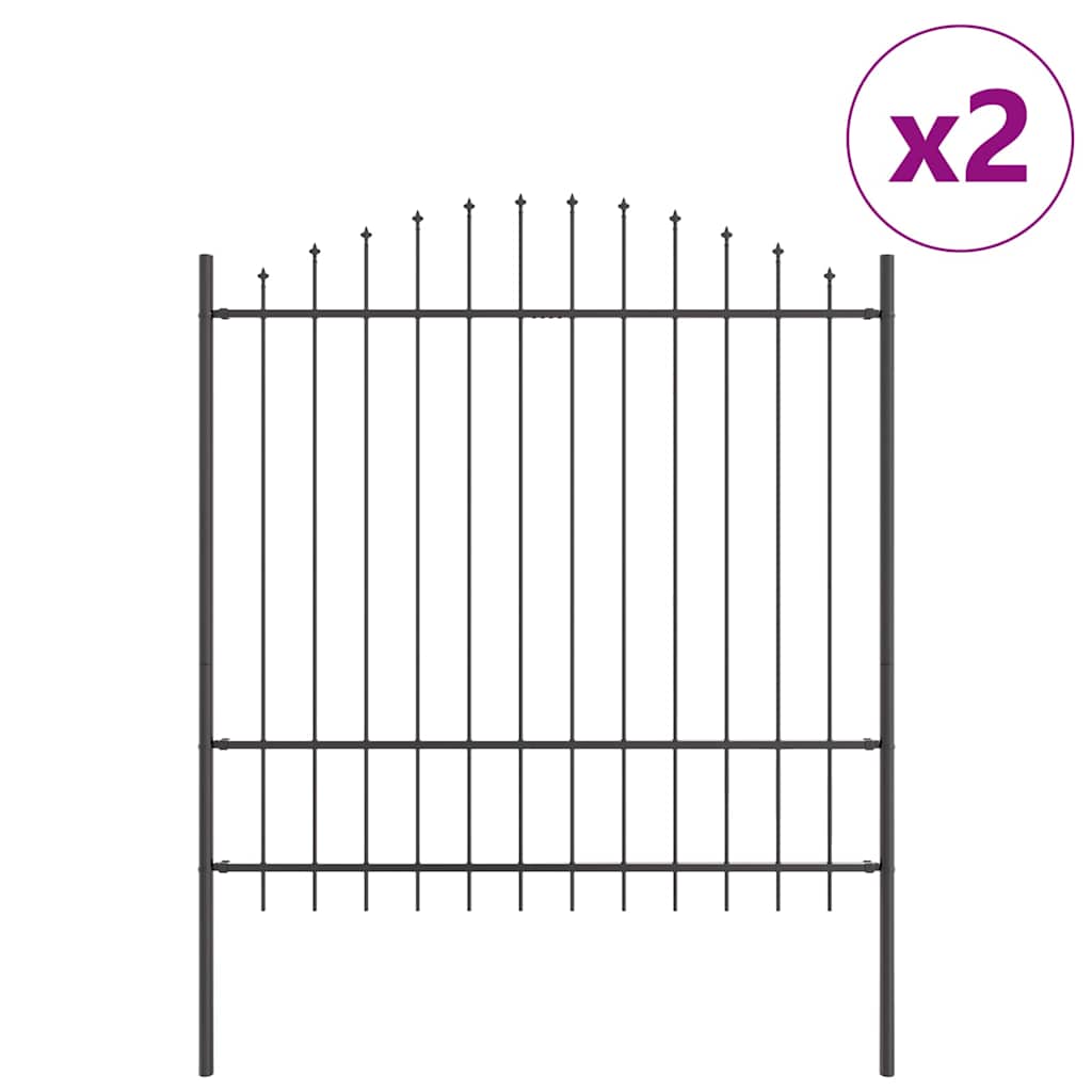 Vidaxl tuinhek 2 pcs grijs 170 x 215 cm gepoedercoat staal