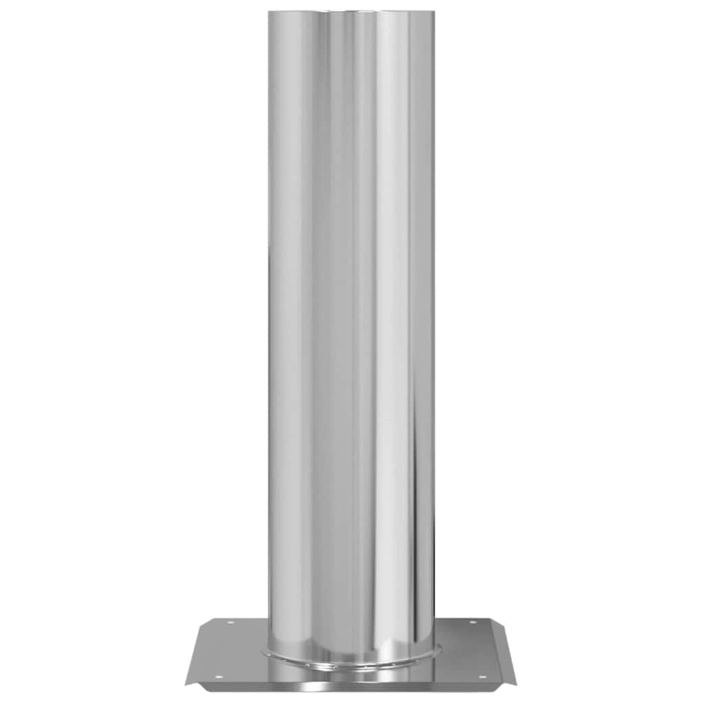 Vidaxl schouwkop verlenging zilver 24 x 24 x 50 cm roestvrij staal