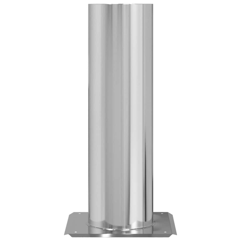 Vidaxl schouwkop verlenging zilver 26 x 26 x 50 cm roestvrij staal