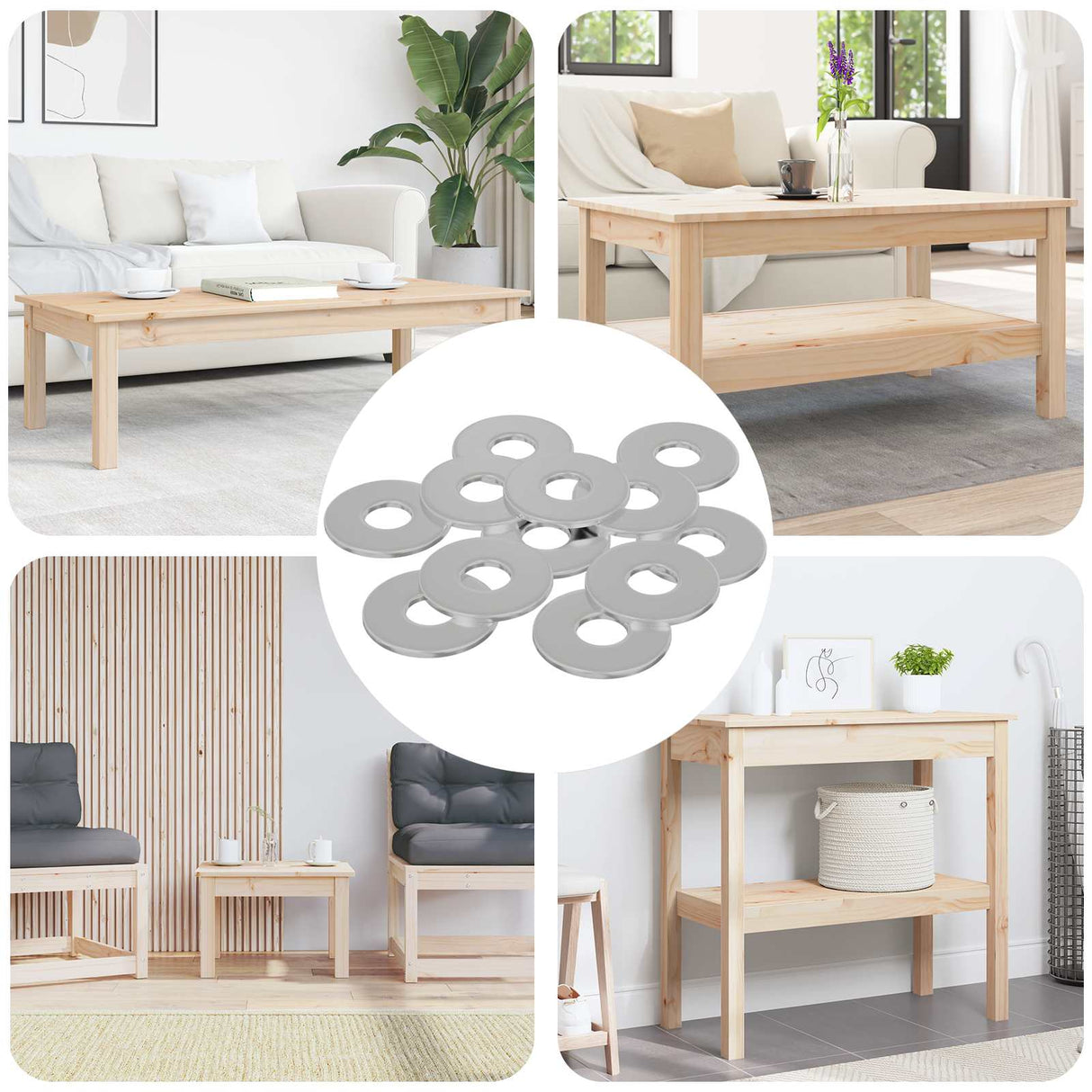Vidaxl washers 33962 pcs zilver ijzer