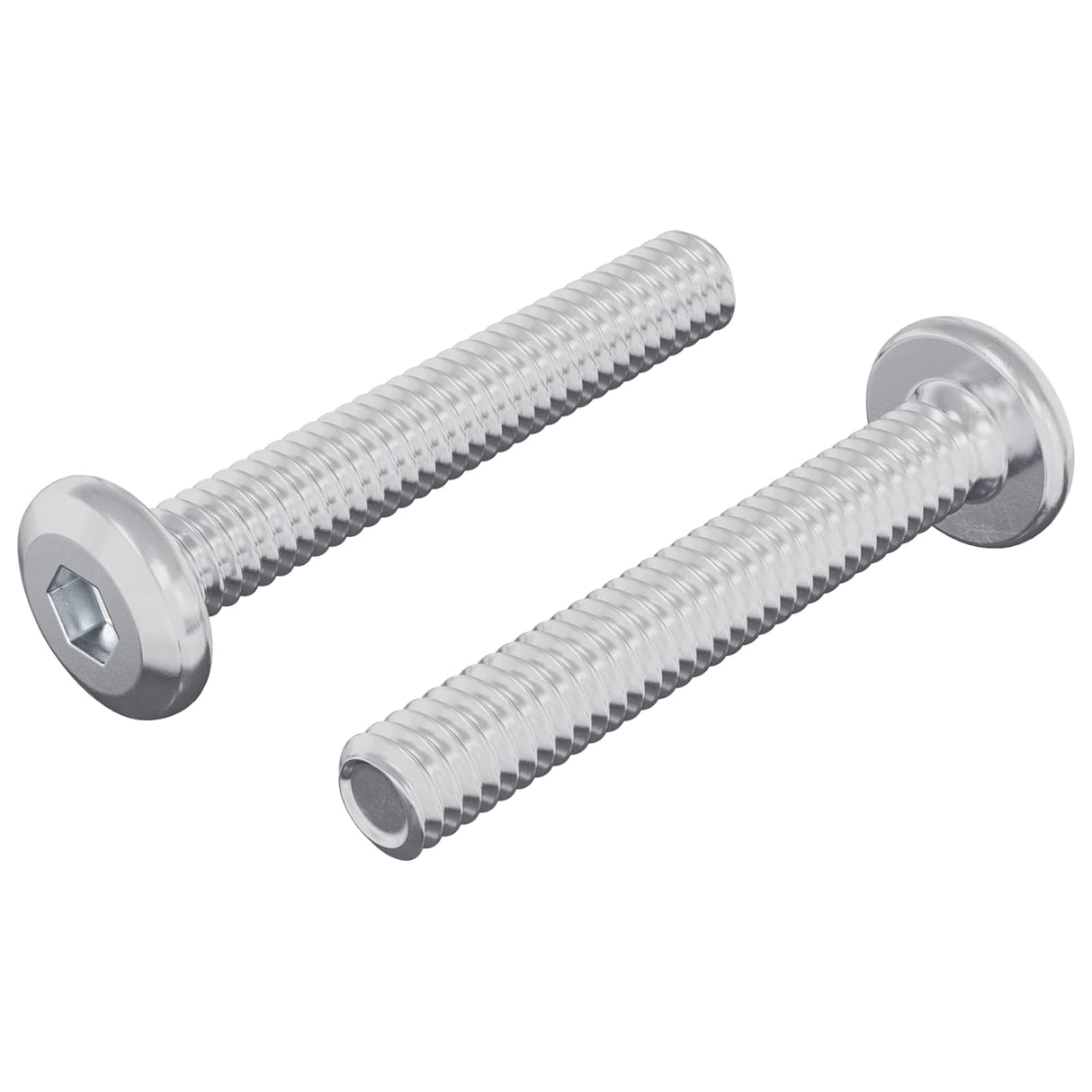 Vidaxl slotschroef effen 2 pcs zilver m6 x 35 mm staal