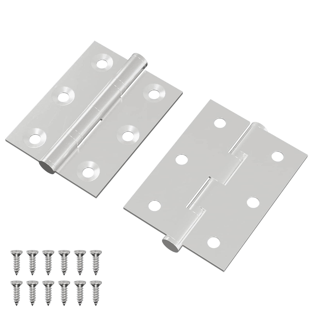 Vidaxl scharnier 2 pcs zilver 50 x 38 x 1,3 mm staal