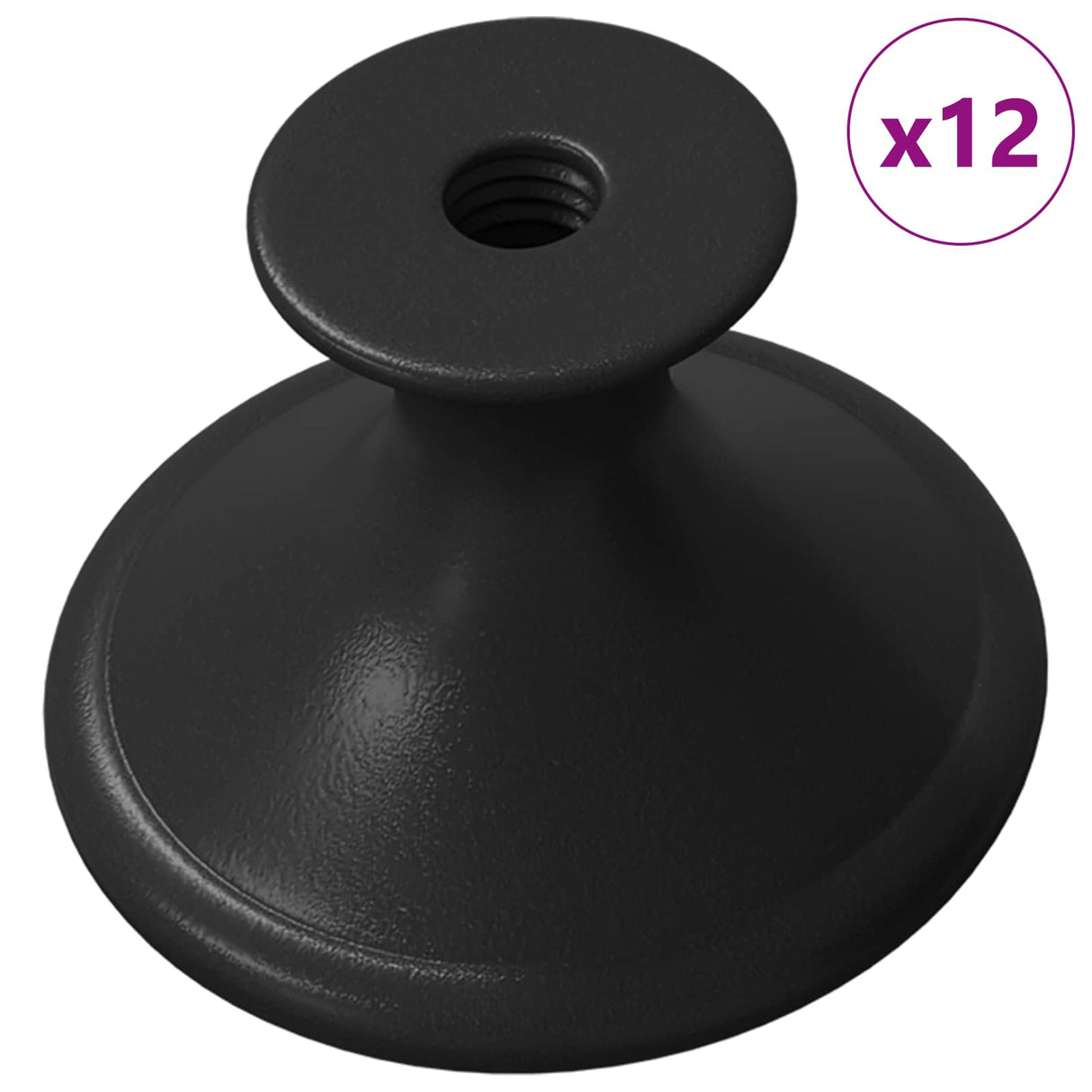 Vidaxl handvat 12 pcs zwart ø30 mm aluminium