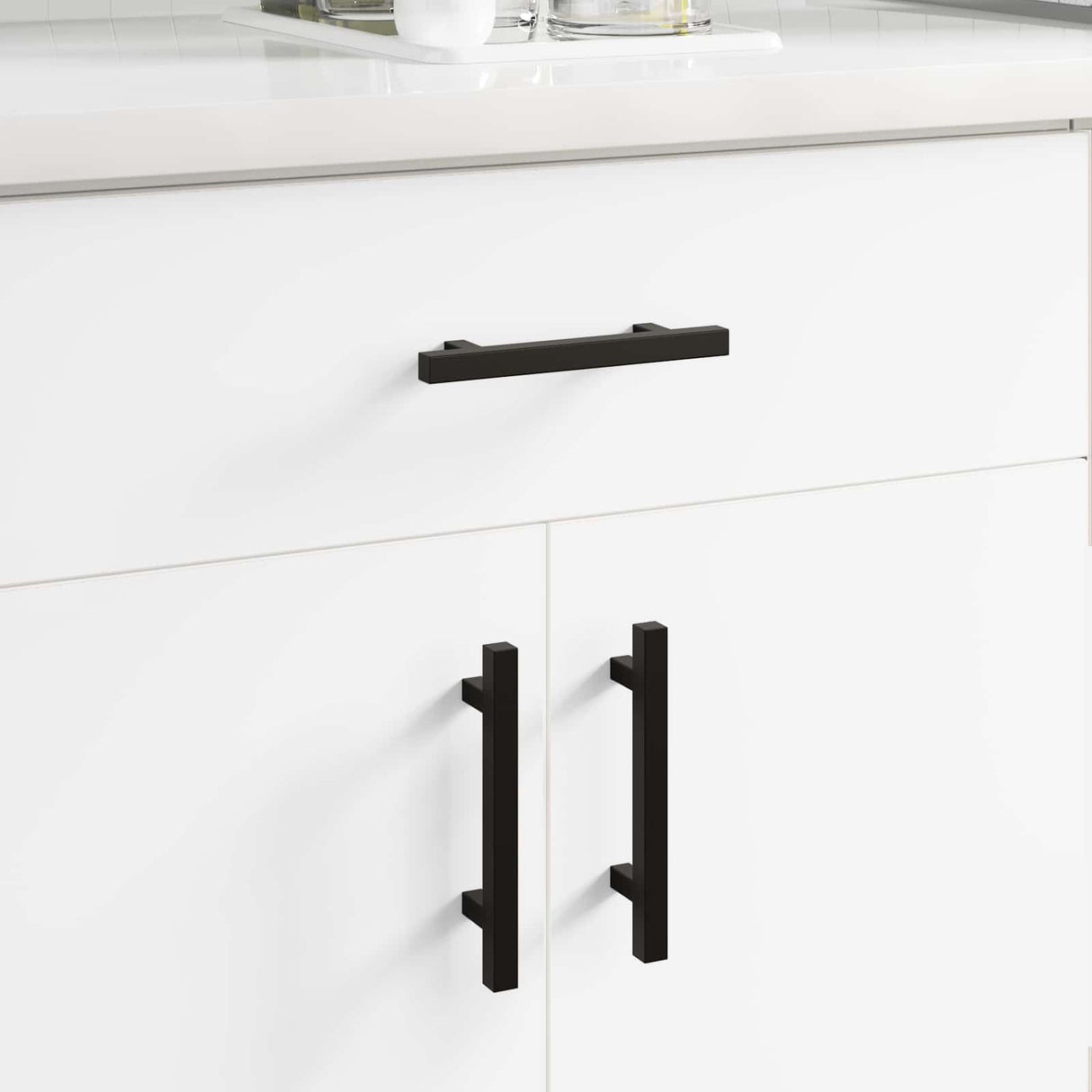 Vidaxl kasthandgreep 2 pcs zwart 150 x 12,3 x 35,2 mm roestvrij staal