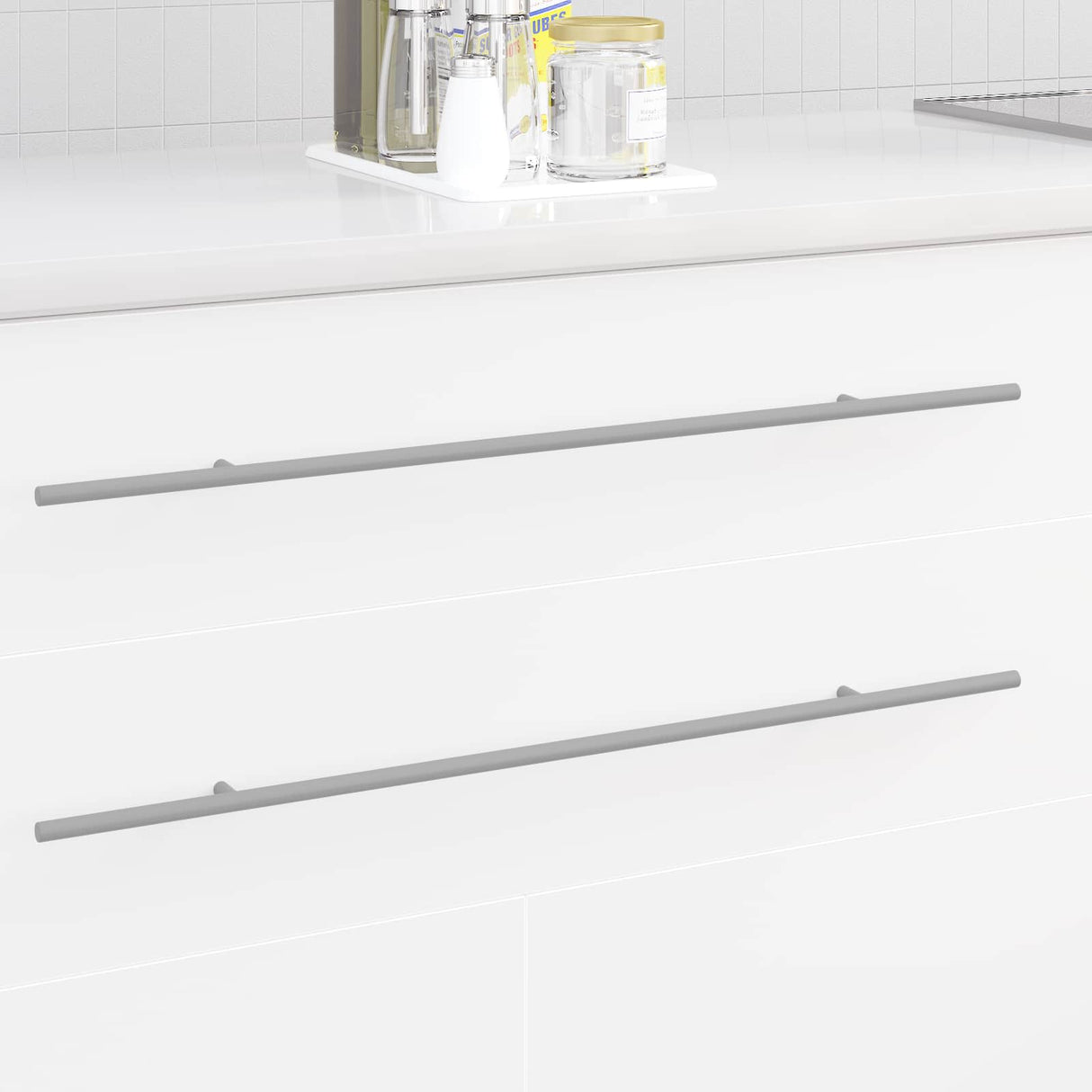 Vidaxl kasthandgreep 2 pcs zilver 700mm roestvrij staal