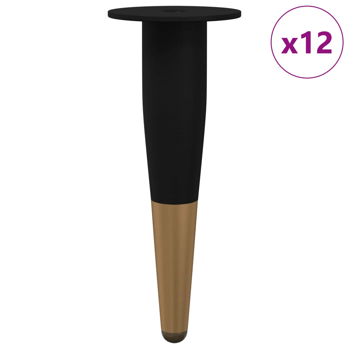 Vidaxl meubelpoten 12 pcs zwart en goud ø 40 x 98 mm ijzer