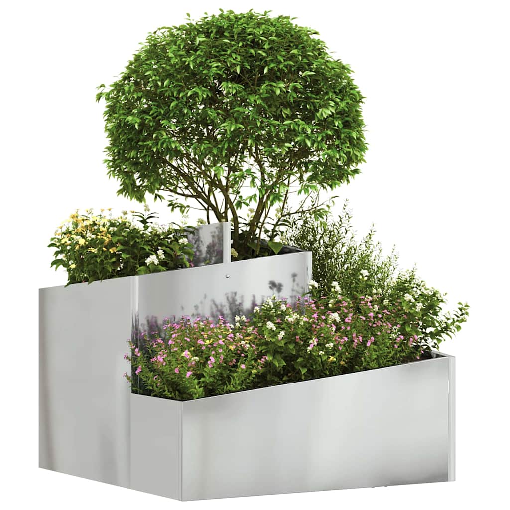Vidaxl tuin bloempot zilver 60 x 60 x 50 cm gegalvaniseerd staal