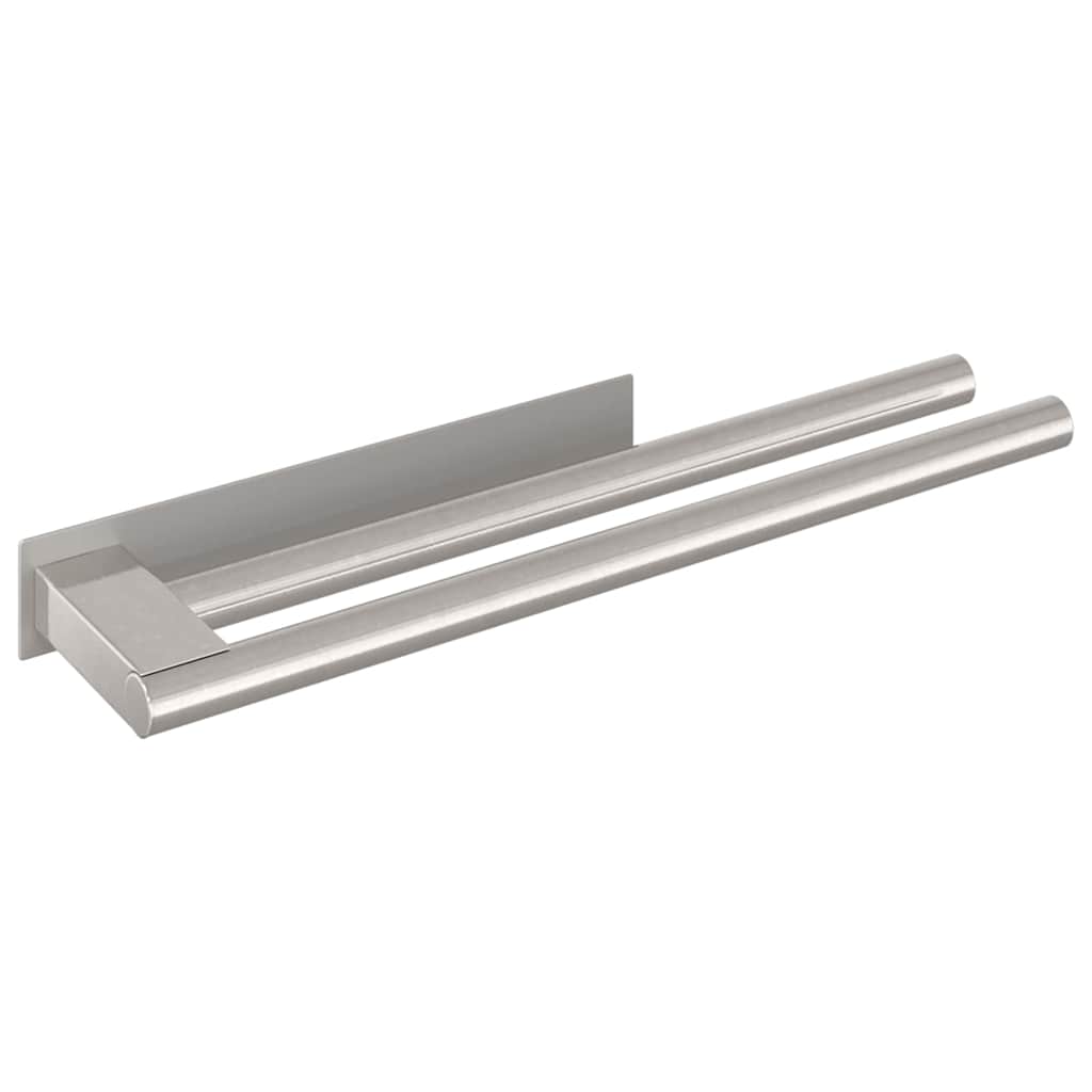 Vidaxl handdoekrek zilver 40 x 9 x 4 cm roestvrij staal