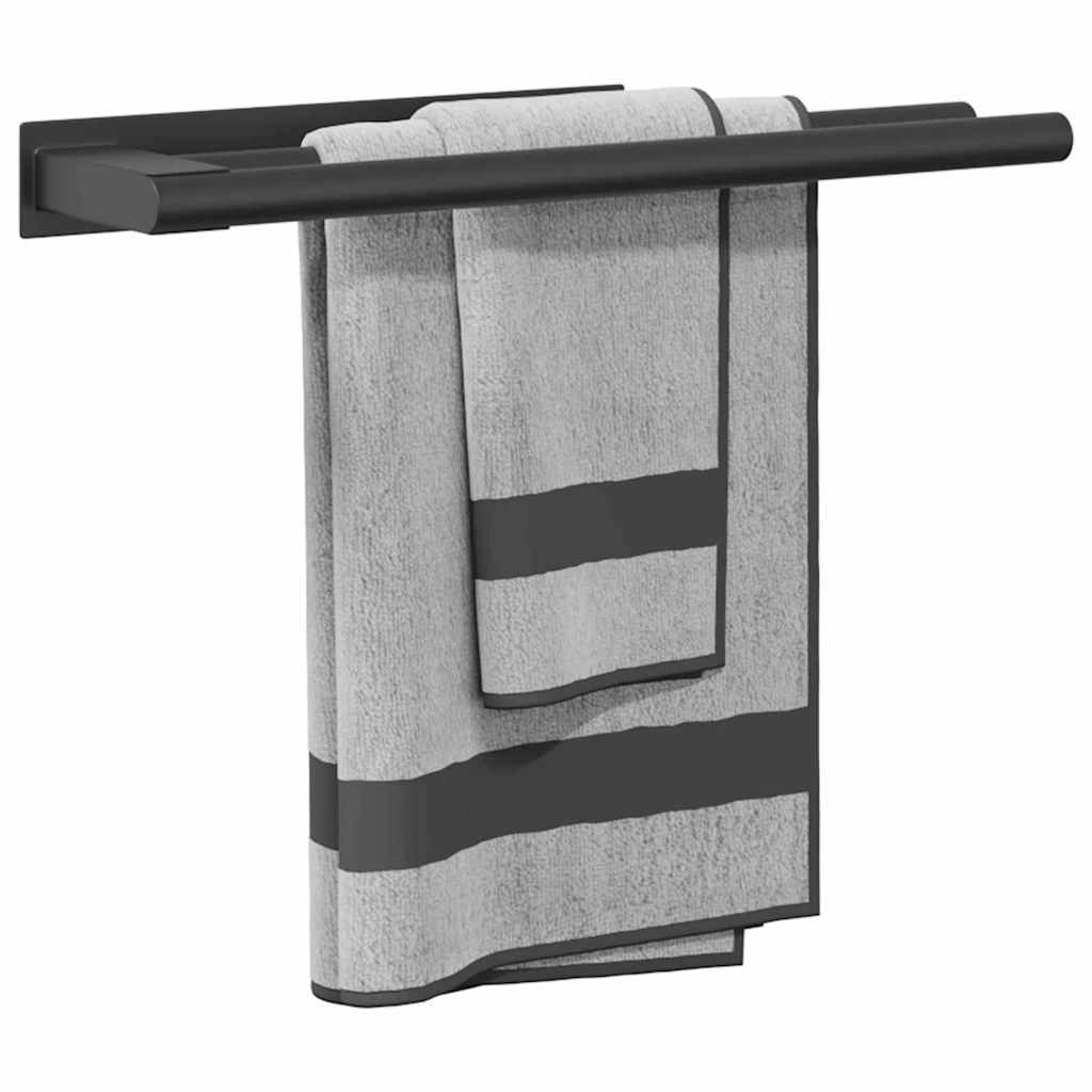 Vidaxl handdoekrek zwart 40 x 9 x 4 cm roestvrij staal