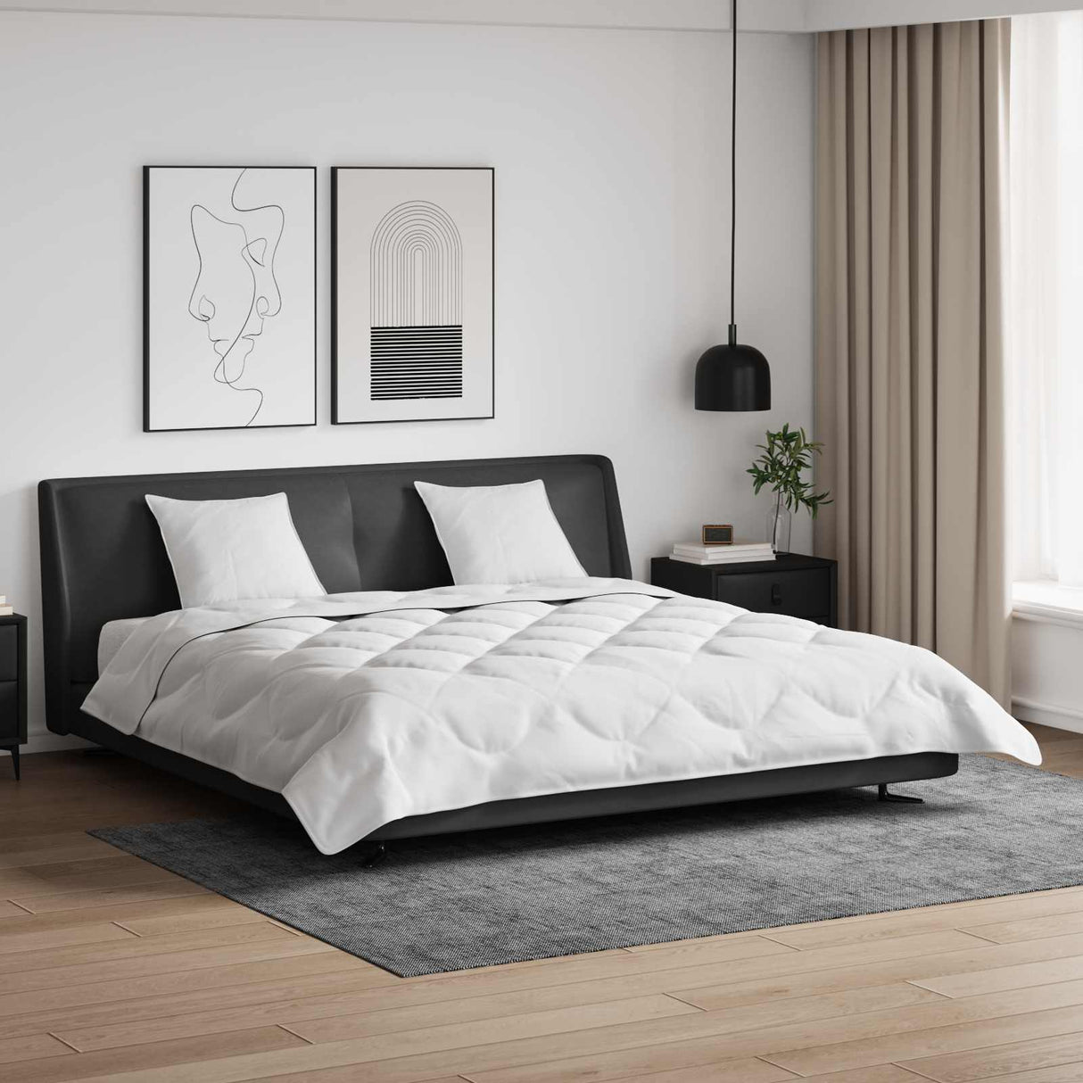 Vidaxl dekbed met kussen 3 pcs wit microfibre