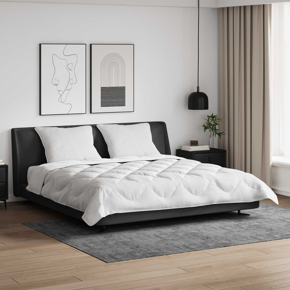 Vidaxl dekbed met kussen 3 pcs wit microfibre