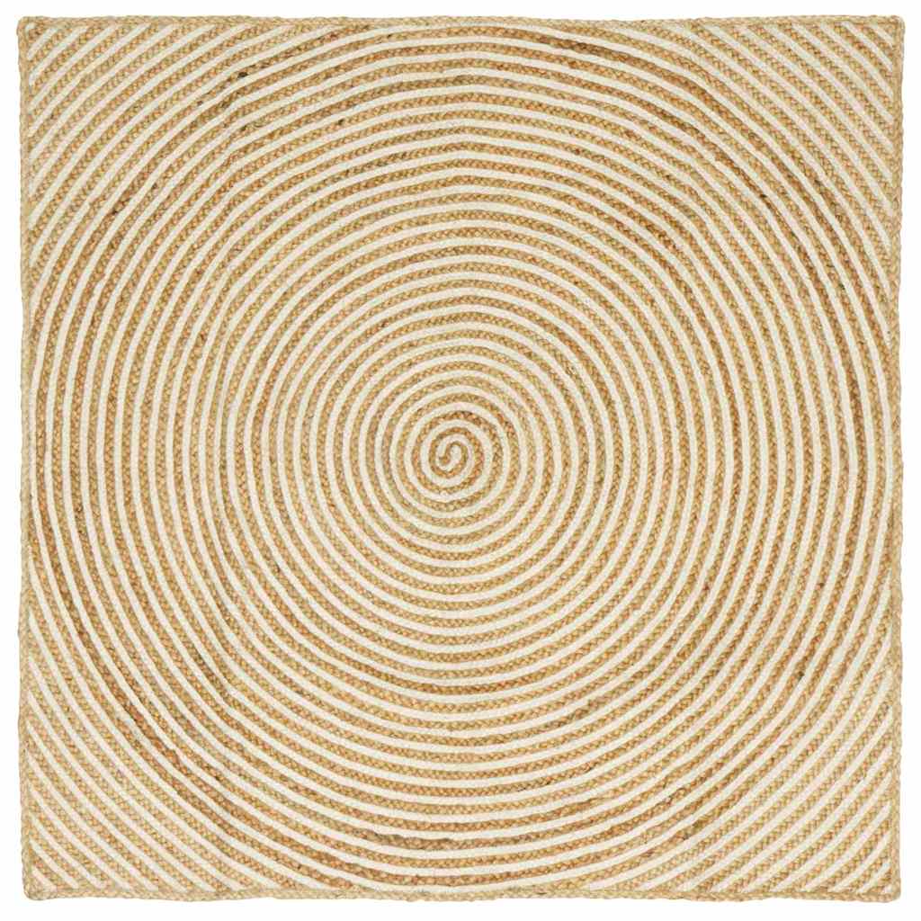 Vidaxl vloerkleed natuurlijk en wit 120 x 120 cm jute