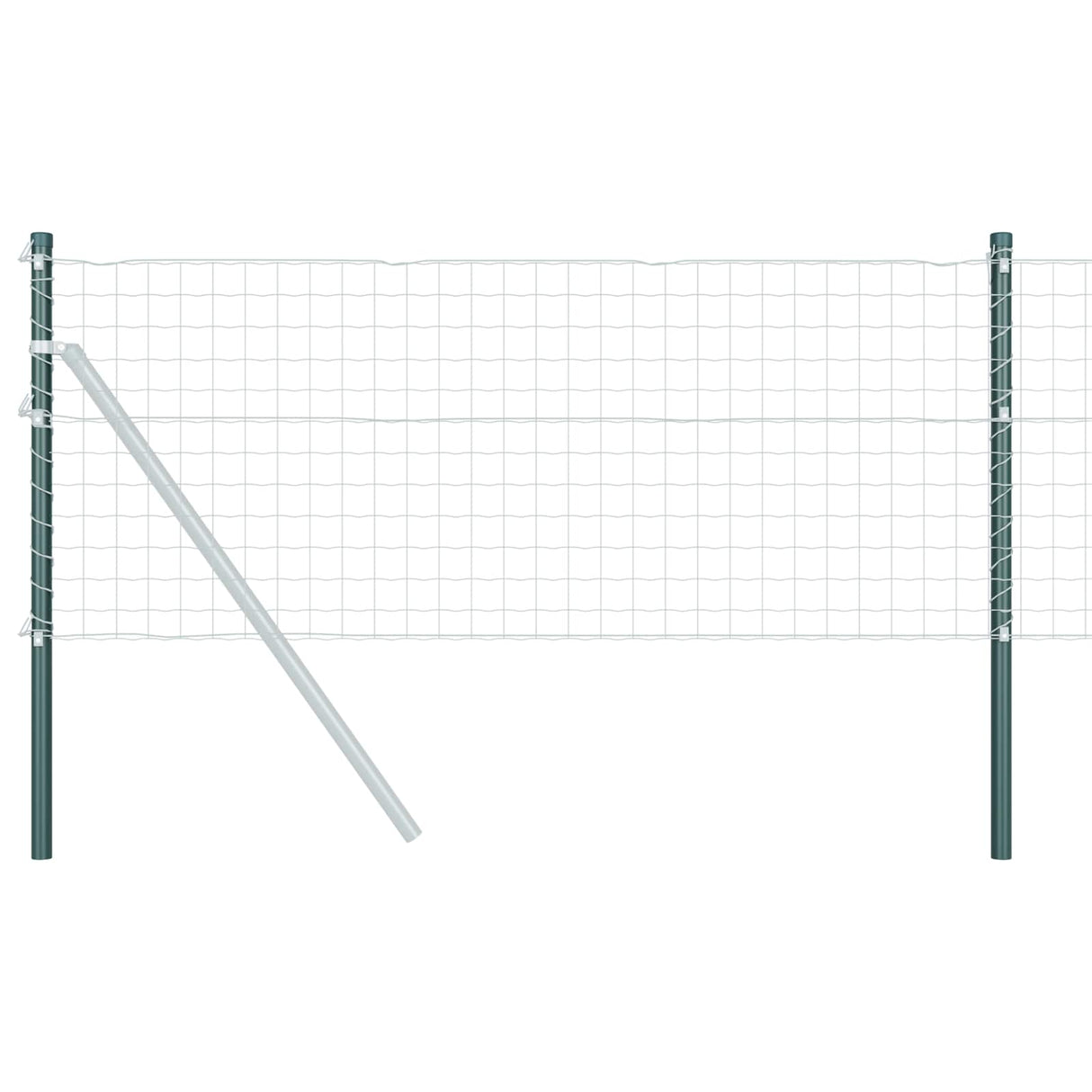 Vidaxl afrasteringspaal 12 pcs groen 50 cm poedergecoat staal