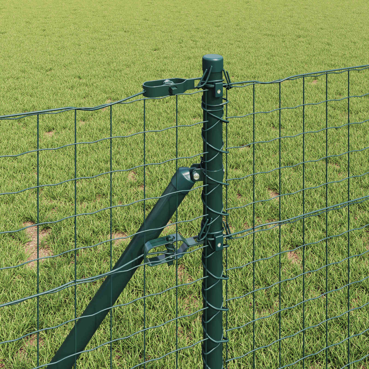 Vidaxl afrasteringspaal 2 pcs groen 120 cm poedergecoat staal