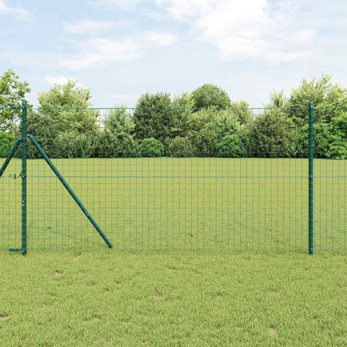 Vidaxl afrasteringspaal 2 pcs groen poedergecoat staal