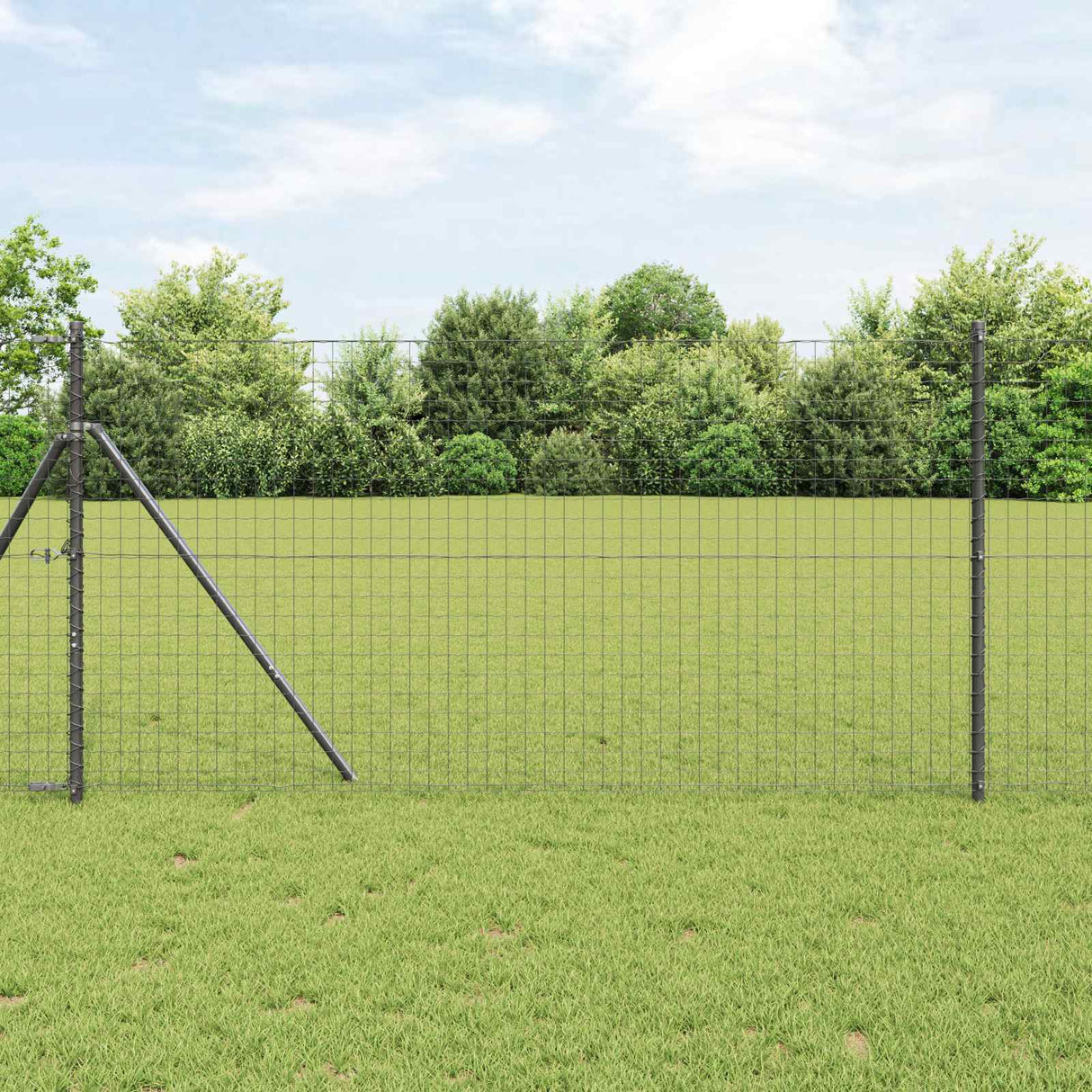 Vidaxl afrasteringspaal 2 pcs grijs poedergecoat staal