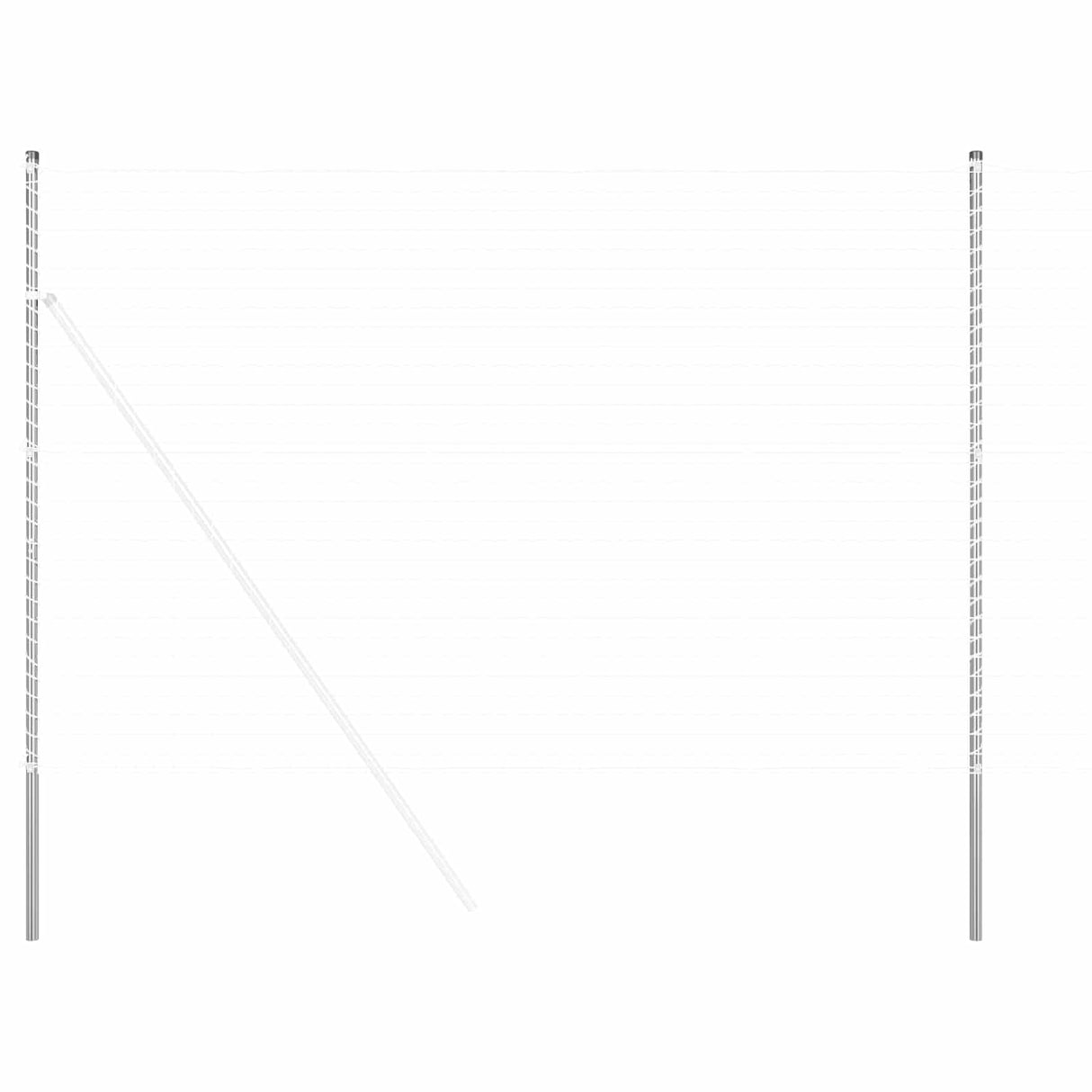 Vidaxl afrasteringspaal 12 pcs zilver poedergecoat staal