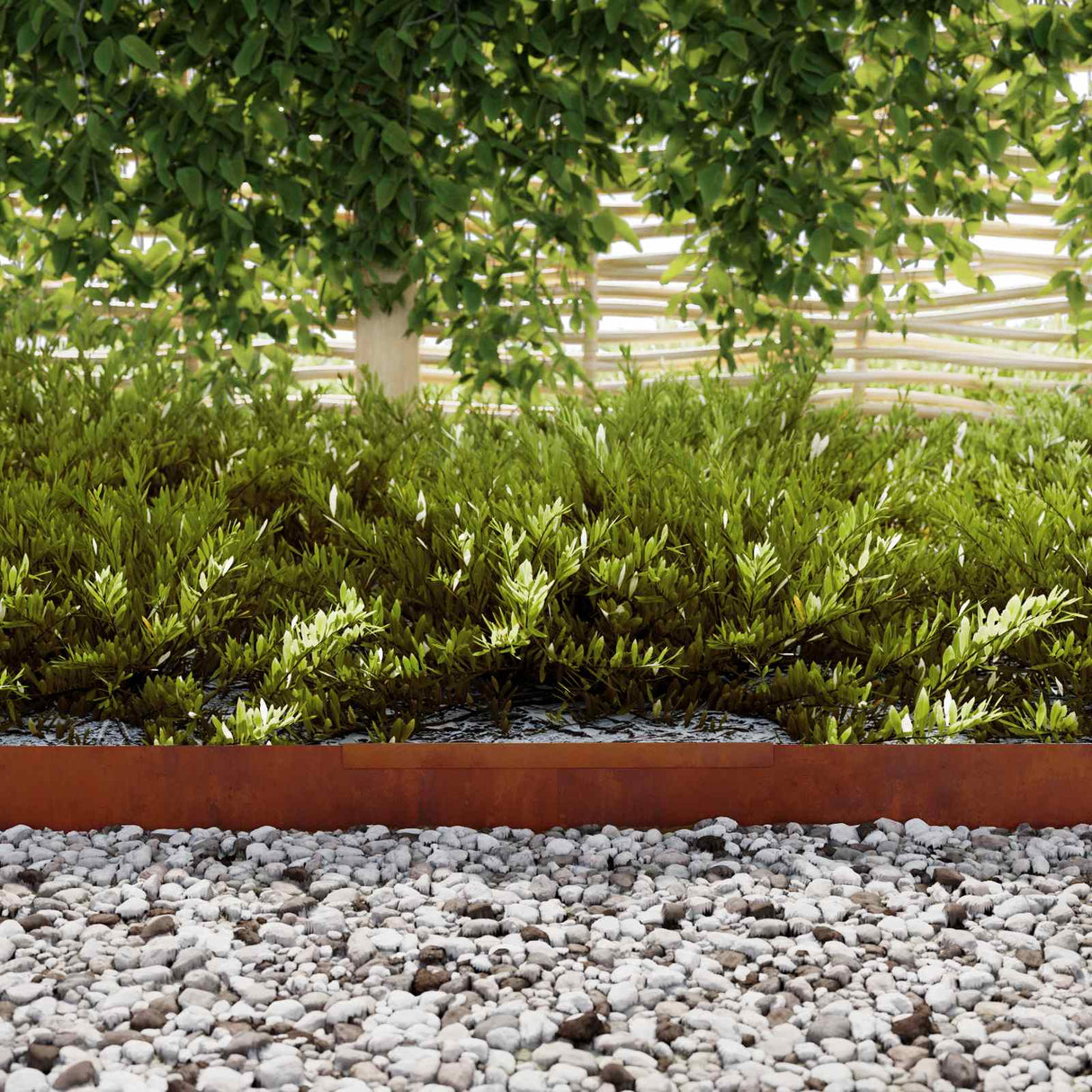 Vidaxl tuinrand 4 pcs roestig 450 x 0.05 x 15 cm cortenstaal