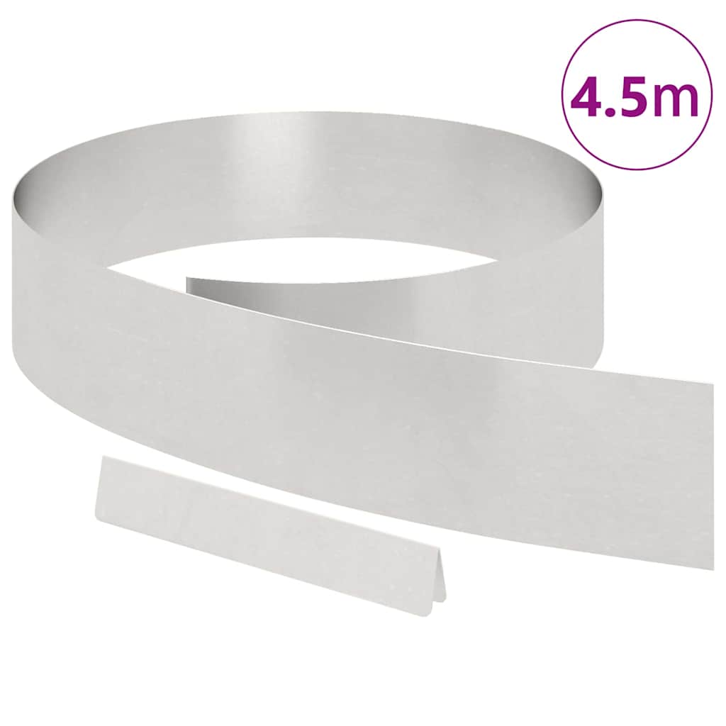 Vidaxl tuinrand zilver 450 x 0.05 x 15 cm roestvrij staal