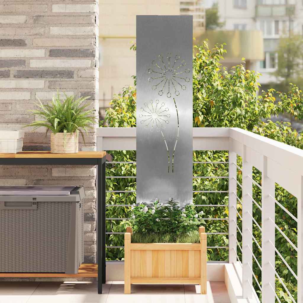 Vidaxl tuin privacy screen fretwerk zilver 32 x 140 cm roestvrij staal