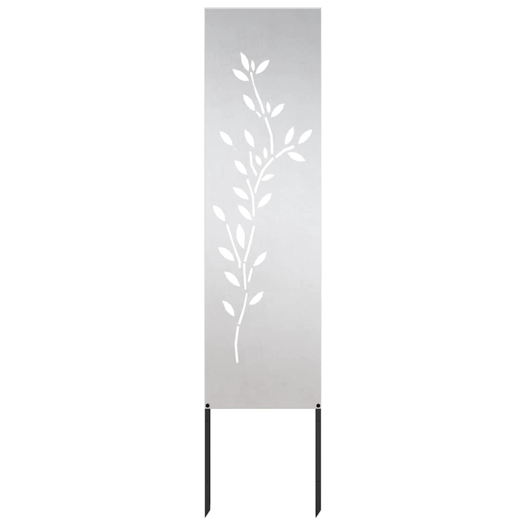 Vidaxl tuin privacy screen bloemen zilver 32 x 140 cm roestvrij staal