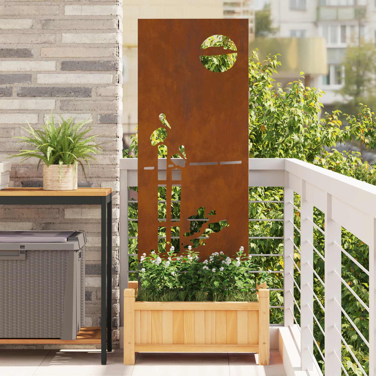 Vidaxl tuin privacy screen fretwerk roestig 50 x 140 cm cortenstaal