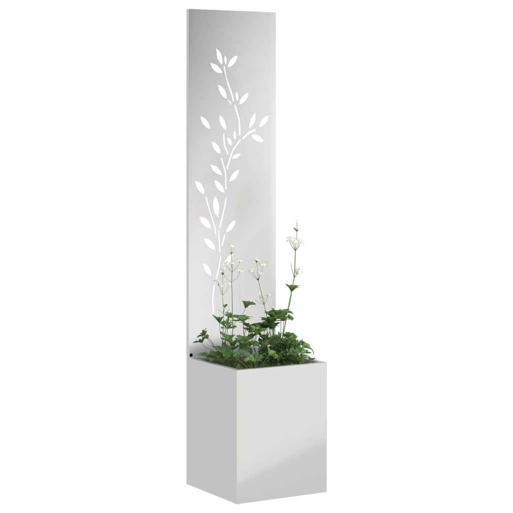 Vidaxl tuin privacy screen bloemen zilver 32 x 32 x 150 cm