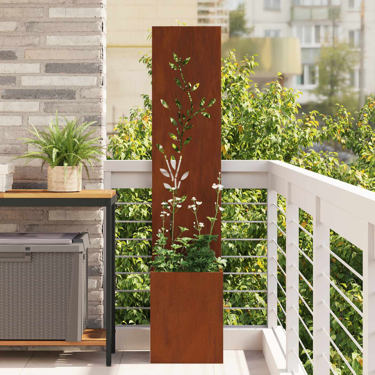 Vidaxl tuin privacy screen roestig 32 x 32 x 150 cm cortenstaal