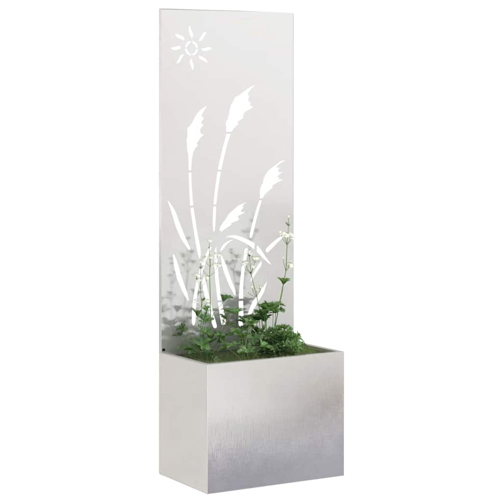 Vidaxl tuin privacy screen fretwerk zilver 50 x 140 cm roestvrij staal