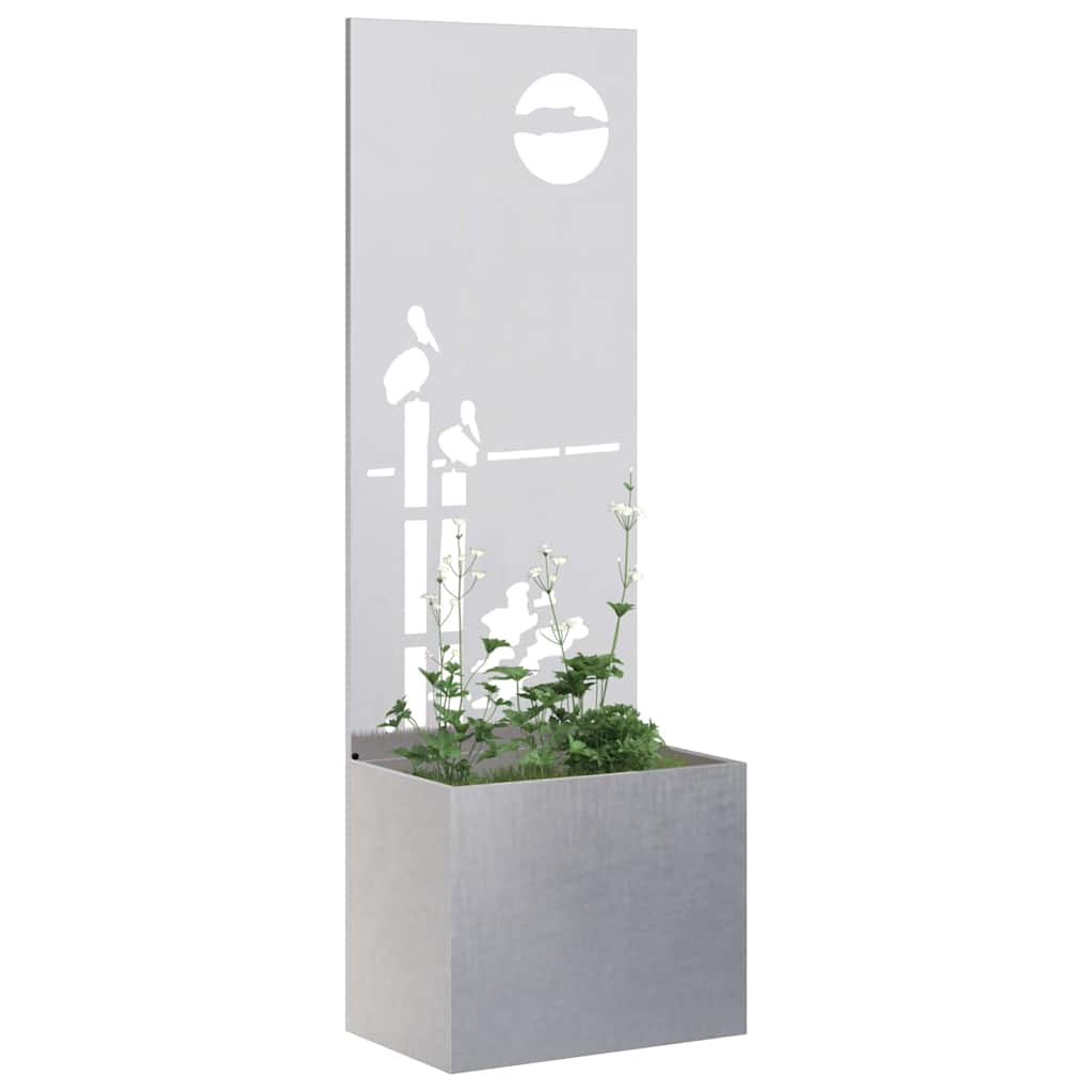 Vidaxl tuin privacy screen fretwerk zilver 50 x 140 cm roestvrij staal