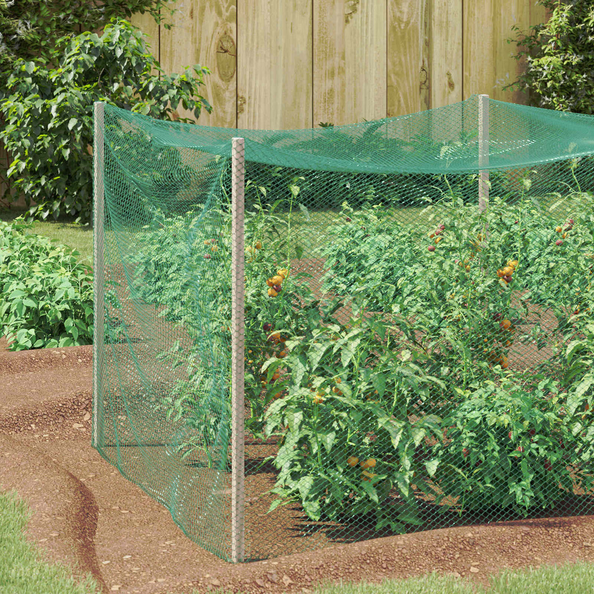 Vidaxl vogel beschermnet groen 4 x 5 m polyetheen