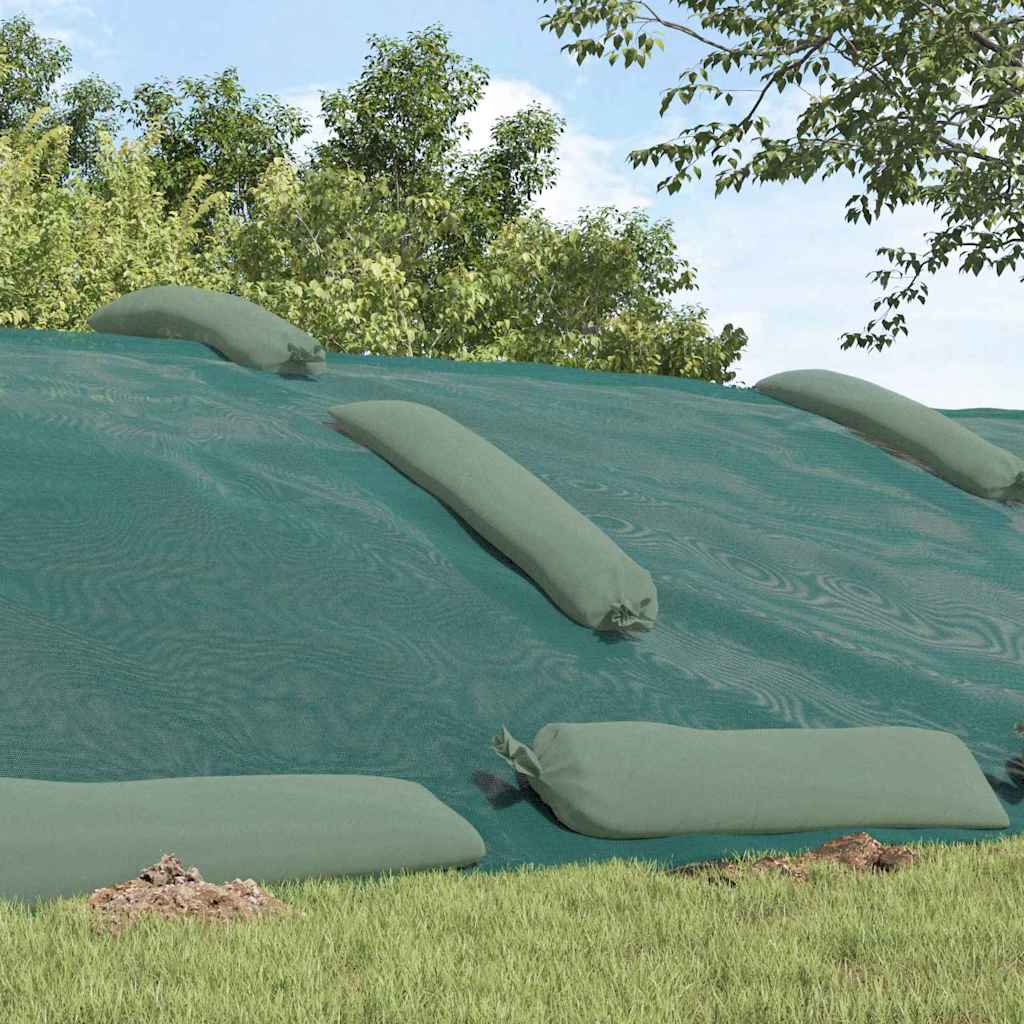 Vidaxl siloafdekking groen 12 x 5 m hdpe