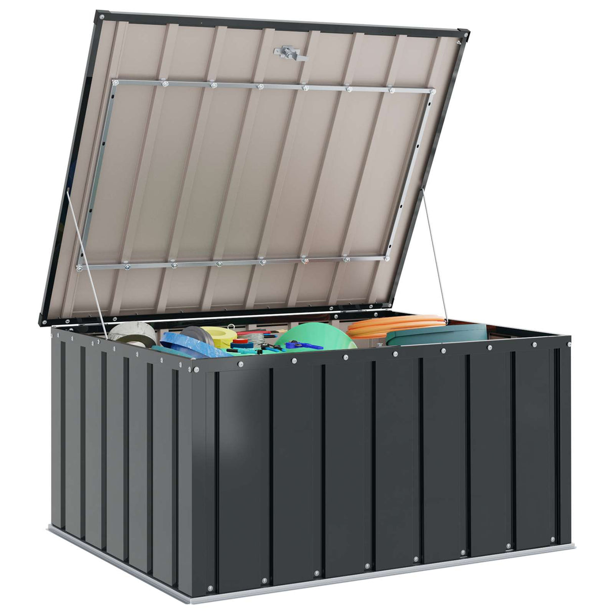 Vidaxl tuinopslagdoos zwart 101 x 82 x 50 cm staal
