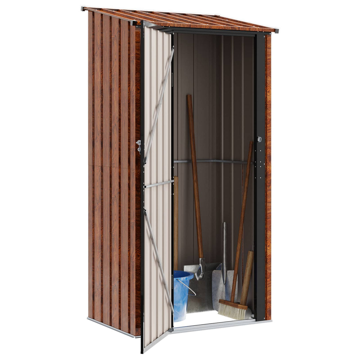 Vidaxl tuinhuisjes bruin 103 x 74 x 200 cm metaal