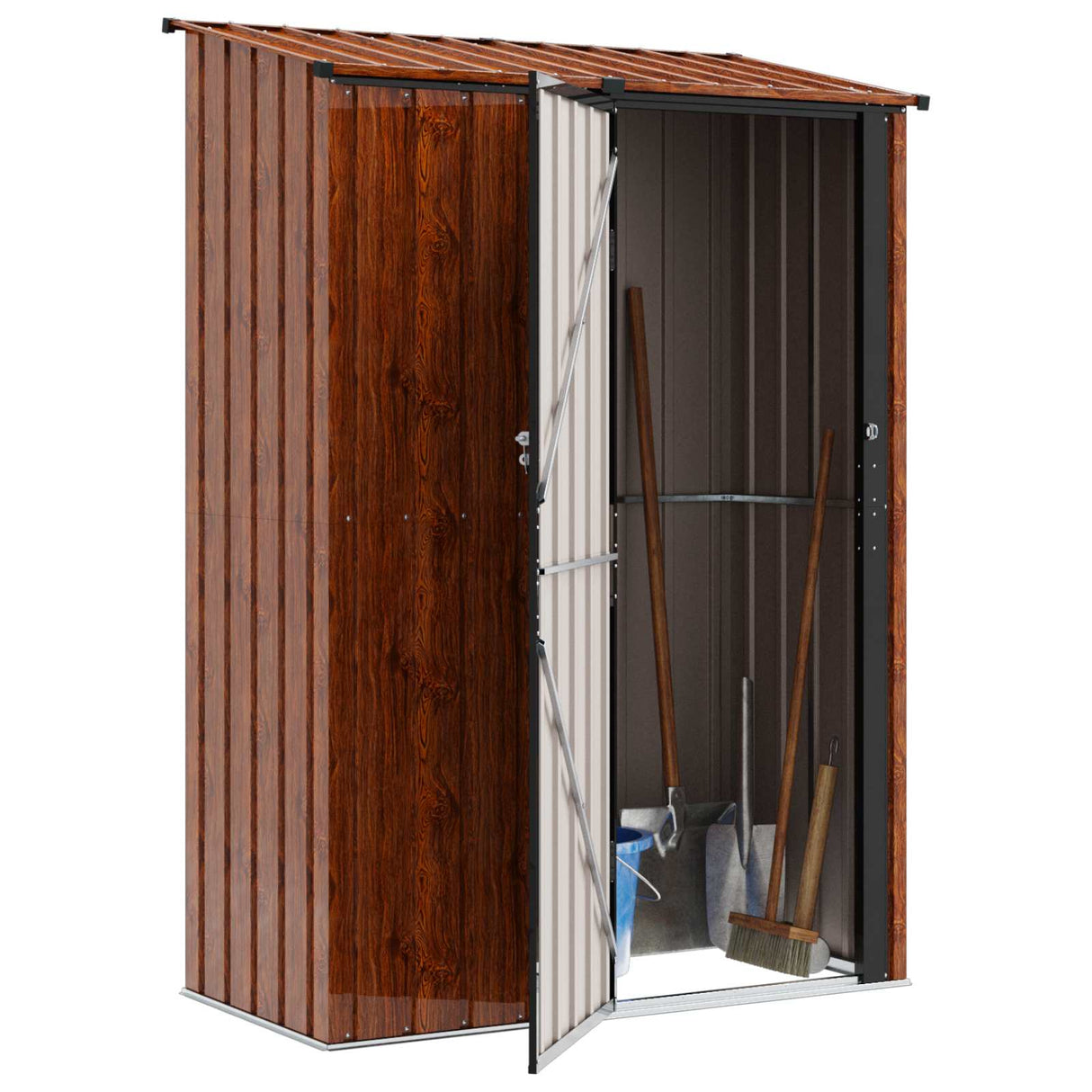 Vidaxl tuinhuisjes bruin 140,5 x 74 x 200 cm metaal