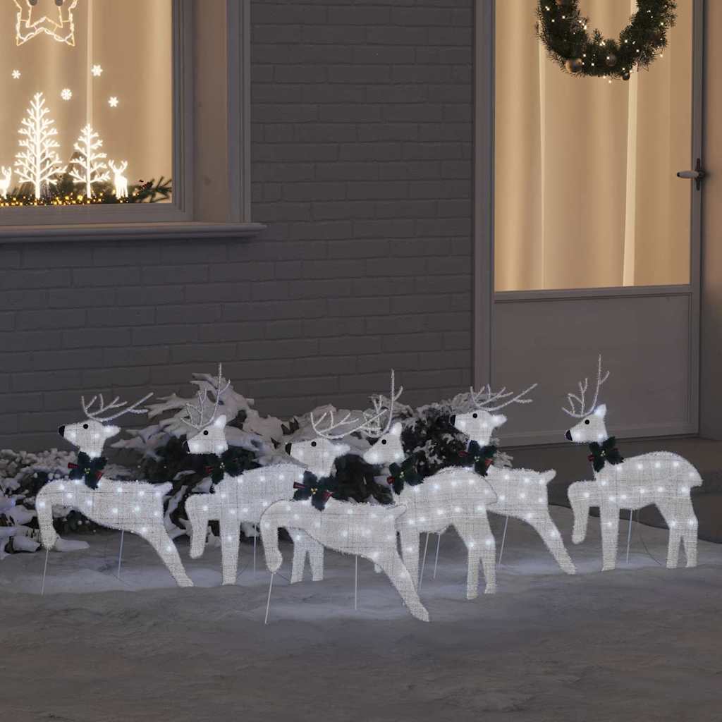 Vidaxl led rendieren 6 pcs zilver stof