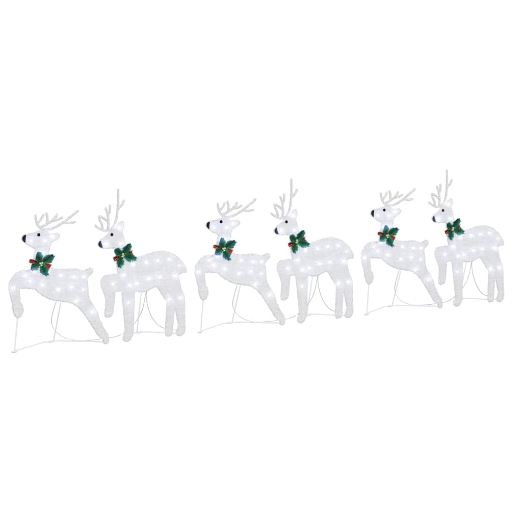 Vidaxl led rendieren 6 pcs zilver stof