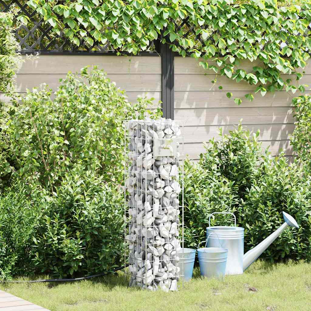 Vidaxl gabion kraan zilver 25 x 25 x 100 cm roestvrij staal