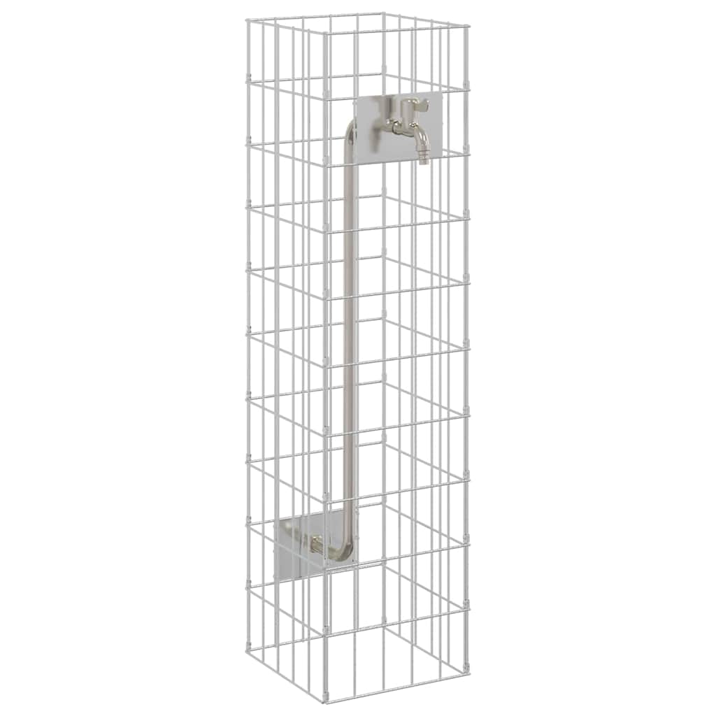 Vidaxl gabion kraan zilver 25 x 25 x 100 cm roestvrij staal