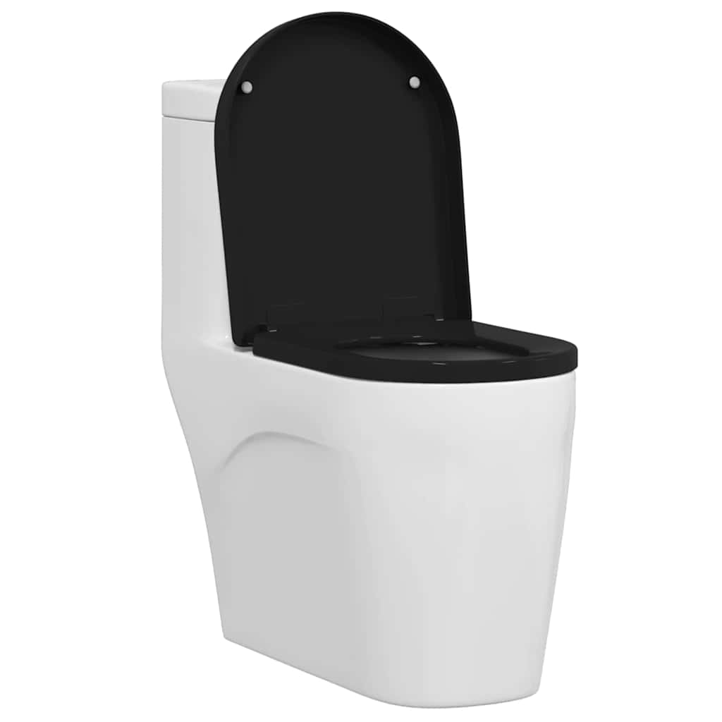Vidaxl toiletzitting zwart 48 x 36,5 x 4,5 cm polypropyleen