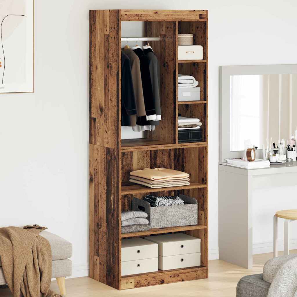 Vidaxl kledingkast met plank met opslag oudhout 77 x 48 x 102 cm