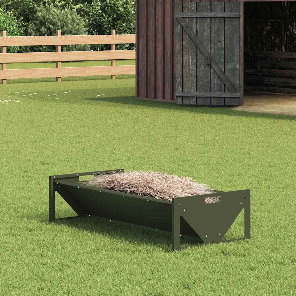 Vidaxl voederbak voor vee olijf groen 108 x 50 x 28 cm